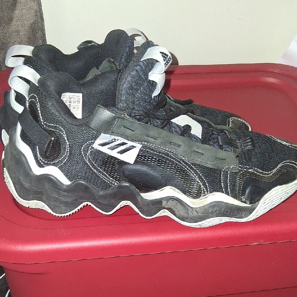 Adidas Black and White Athletic Shoes